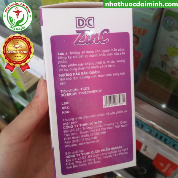 DC ZinC Kẽm Gluconat Hộp 100 Viên - Bổ Sung Kẽm, Tăng Sức Đề Kháng - Hình ảnh 5