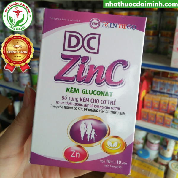 DC ZinC Kẽm Gluconat Hộp 100 Viên - Bổ Sung Kẽm, Tăng Sức Đề Kháng