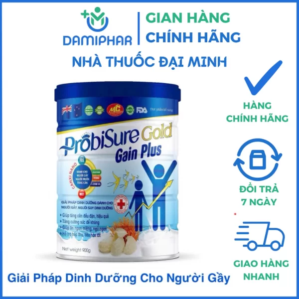 Sữa Bột Tăng Cân ProbiSure Gold Gain Plus Lon 900g - Dinh Dưỡng Dành Cho Người Gầy, Người Suy Dinh Dưỡng