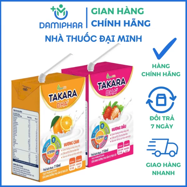 Sữa Dinh Dưỡng Pha Sẵn TAKARA Vị Dâu Cam Thùng 48 Hộp 110ml - Hình ảnh 6