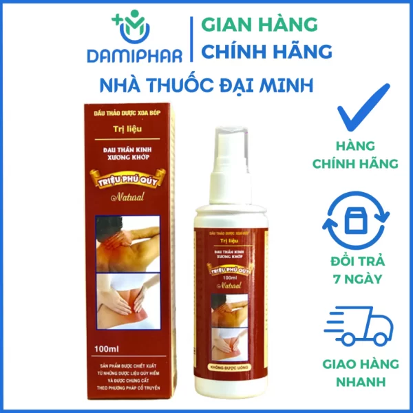 Dầu Thảo Dược Xoa Bóp Đau Thần Kinh Xương Khớp Triệu Phú Quý Lọ 100ml - Giúp Làm Giảm Đau Các Cơ, Khớp, Đau Xương Khớp