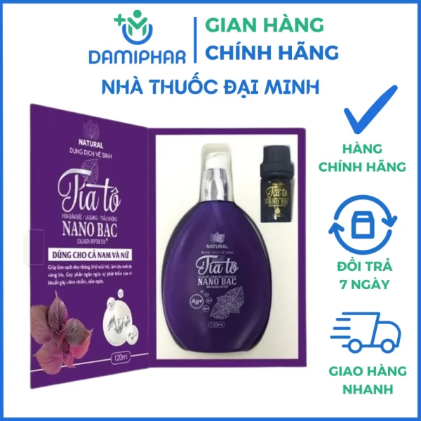 Dung Dịch Vệ Sinh Tía Tô Nano Bạc 120ml - Dùng Cho Cả Nam Và Nữ