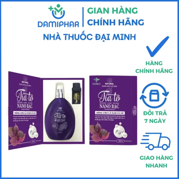 Dung Dịch Vệ Sinh Tía Tô Nano Bạc 120ml - Dùng Cho Cả Nam Và Nữ - Hình ảnh 2