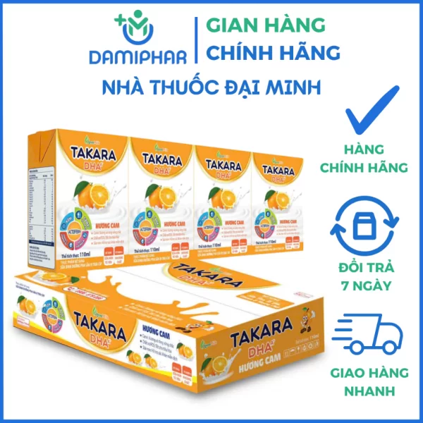 Sữa Dinh Dưỡng Pha Sẵn TAKARA Vị Dâu Cam Thùng 48 Hộp 110ml - Hình ảnh 4