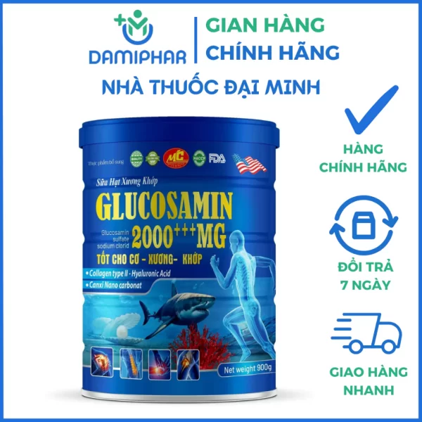 Sữa Hạt Xương Khớp Glucosamin 2000+++ MG Lon 900g - Tốt Cho Cơ Xương Khớp