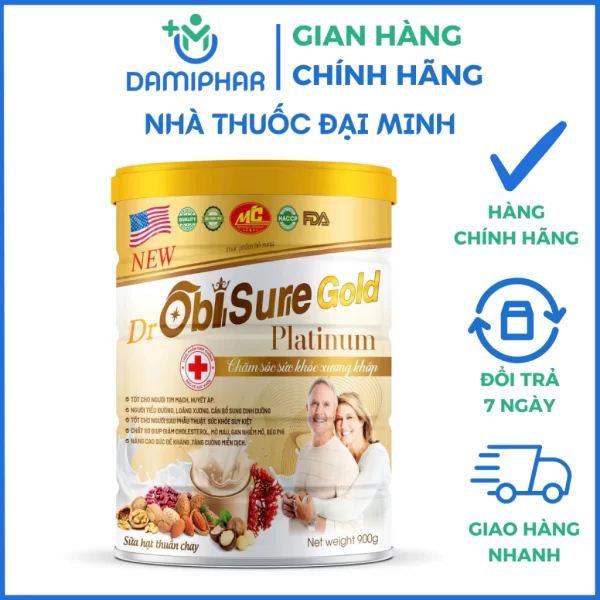 Sữa Hạt New Dr Obiisure Gold Plastinum Chăm Sóc Sức Khỏe Xương Khớp Lon 900g