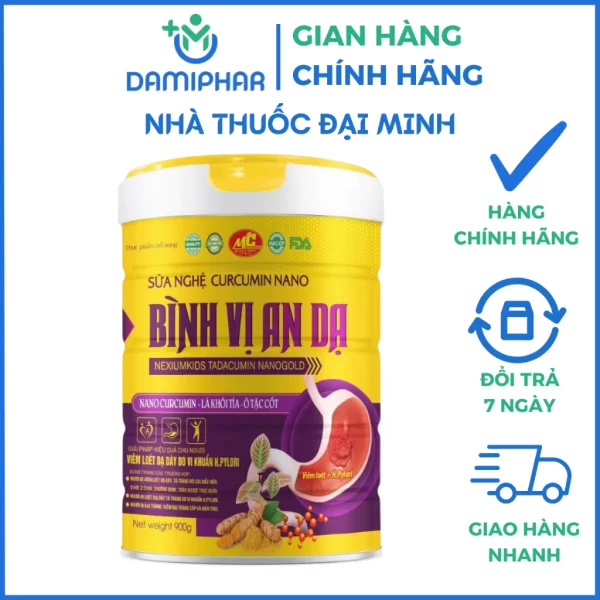 Sữa Nghệ Nano CURCUMIN NANO Bình Vị An Dạ Hộp 900g - Tốt Cho Người Đau Dạ Dày, Đại Tràng - Hình ảnh 2