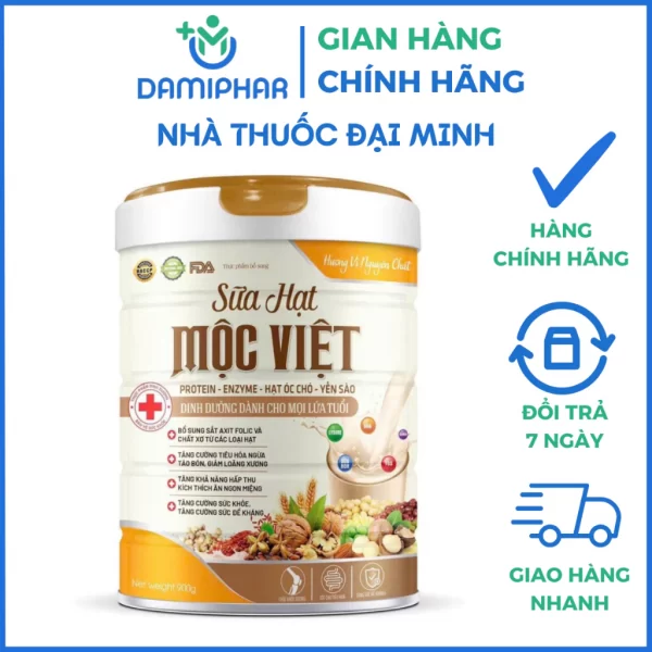 Sữa Hạt Mộc Việt Lon 900g - Dinh Dưỡng Cho Mọi Lứa Tuổi