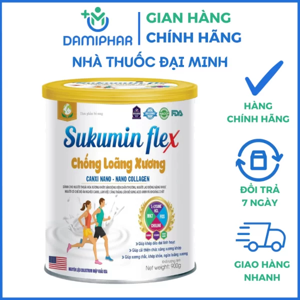 Sữa Sukumin Flex Ngăn Ngừa Loãng Xương Lon 900g - Dinh Dưỡng Cho Sức Khỏe Xương Khớp