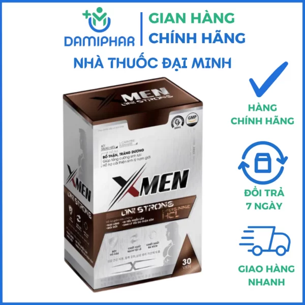 Bổ Thận X Men Uni Strong Hộp 30 Viên - Hỗ Trợ Bổ Thận Tráng Dương, Tăng Cường Sinh Lực