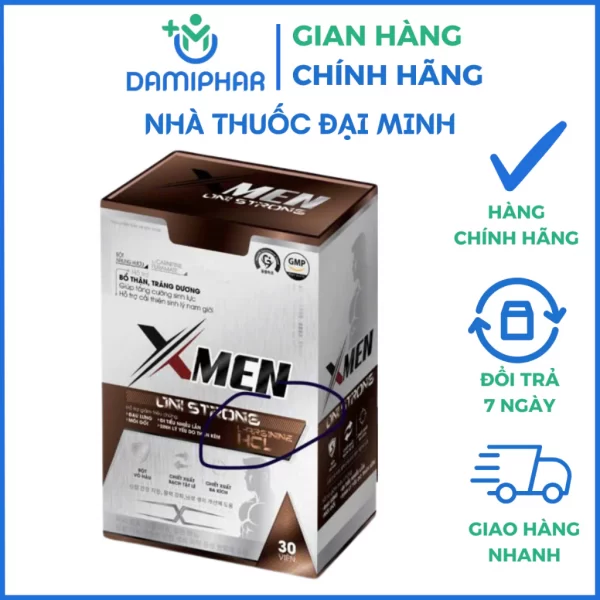 Bổ Thận X Men Uni Strong Hộp 30 Viên - Hỗ Trợ Bổ Thận Tráng Dương, Tăng Cường Sinh Lực - Hình ảnh 2