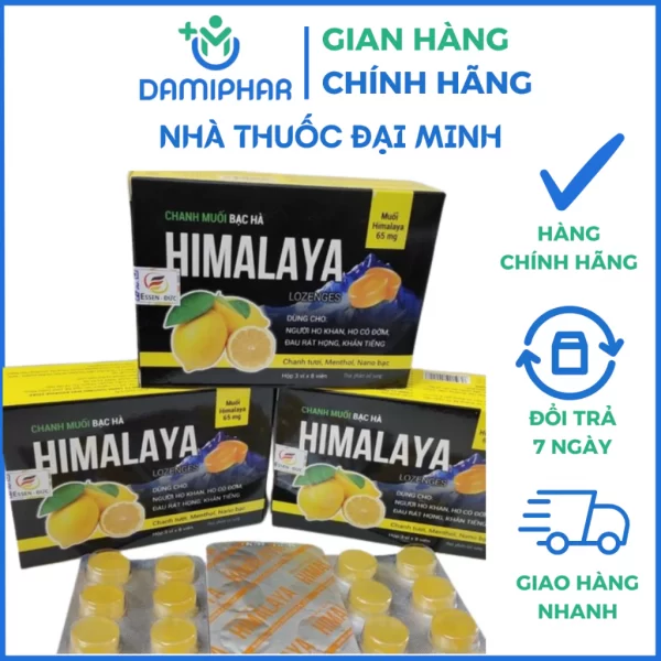 Kẹo Chanh Muối Bạc Hà Himalaya Hộp 24 Viên - Giảm Ho Khan, Ho Có Đờm, Đau Họng, Khản Tiếng - Hình ảnh 2