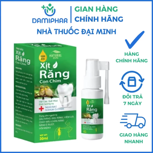 Tinh Dầu Xịt Răng Con Chim Lọ 30ml - Giảm Sâu Răng, Đau Răng, Viêm Lợi, Hôi Miệng, Chảy Máu Chân Răng, Răng Ê Buốt - Hình ảnh 2