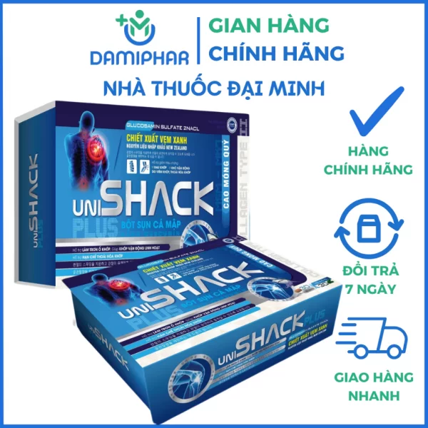 Dưỡng Khớp Uni Shack Plus Bột Sụn Cá Mập Nano Curcumin Hộp 60 Viên - Làm Trơn Ổ Khớp, Hạn Chế Thoái Hóa Khớp - Hình ảnh 3