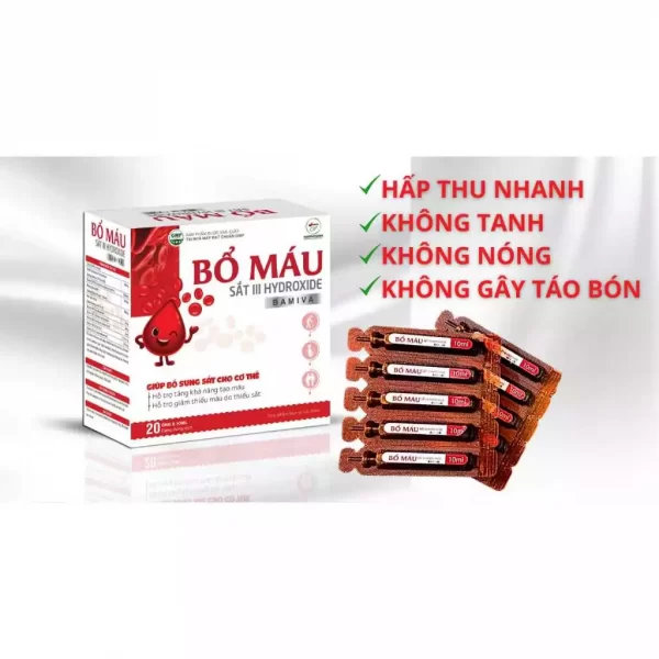 Bổ Máu Sắt III Hydroxide Bamiva Hộp 20 Ống - Bổ Sung Sắt Cho Cơ Thể