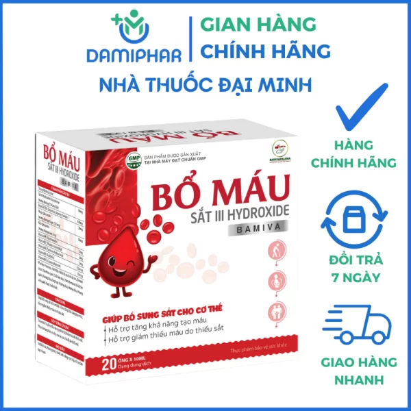 Bổ Máu Sắt III Hydroxide Bamiva Hộp 20 Ống - Bổ Sung Sắt Cho Cơ Thể - Hình ảnh 2