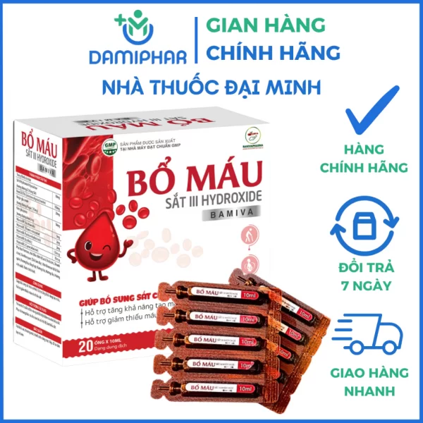 Bổ Máu Sắt III Hydroxide Bamiva Hộp 20 Ống - Bổ Sung Sắt Cho Cơ Thể - Hình ảnh 3