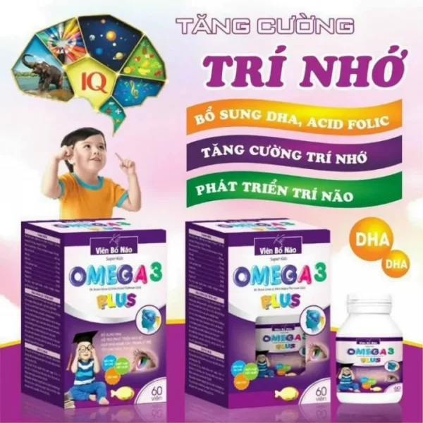 Viên Bổ Não Omega 3 Plus Lọ 60 Viên - Bổ Sung DHA, Phát Triển Não Bộ, Tăng Cường Thị Lực - Hình ảnh 3