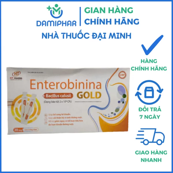 Men Bào Tử Enterobinina Gold HT Hộp 20 Ống