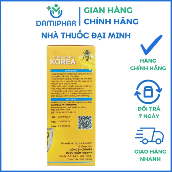 Xịt Họng Keo Ong KOREA Lọ 30ml - Giảm Ho, Ngứa Họng, Rát Họng, Cảm Cúm - Hình ảnh 3