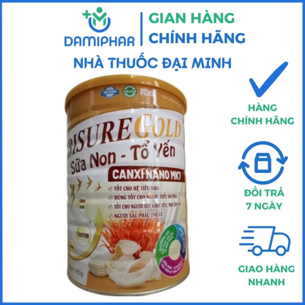 Sữa Dr Obiisure Gold Sữa Non Tổ Yến Canxi Nano MK7 Lon 900g - Tăng Cân Tăng Cường Sức Đề Kháng, Ăn Ngon Ngủ Ngon