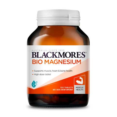 Blackmores Bio Magnesium Lọ 100 Viên - LÀM GIẢM CHUỘT RÚT CƠ BẮP, CĂNG THẲNG & CỨNG KHỚP