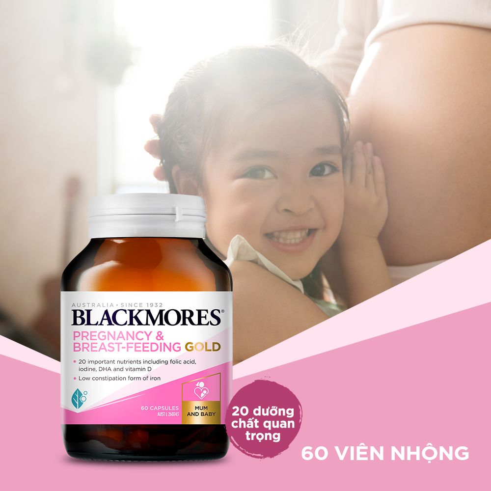 Bổ Bầu Blackmores Pregnancy and Breast-Feeding Gold Hộp 60 Viên - Ảnh 3