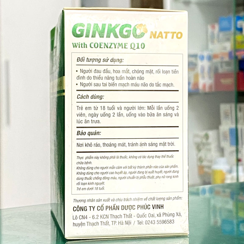 Ginkgo Natto PV Hộp 100 Viên – Viên Bổ Não Hỗ Trợ Tăng Cường Tuần Hoàn Máu Não, Lưu Thông Máu, Giảm Chóng Mặt - Ảnh 4