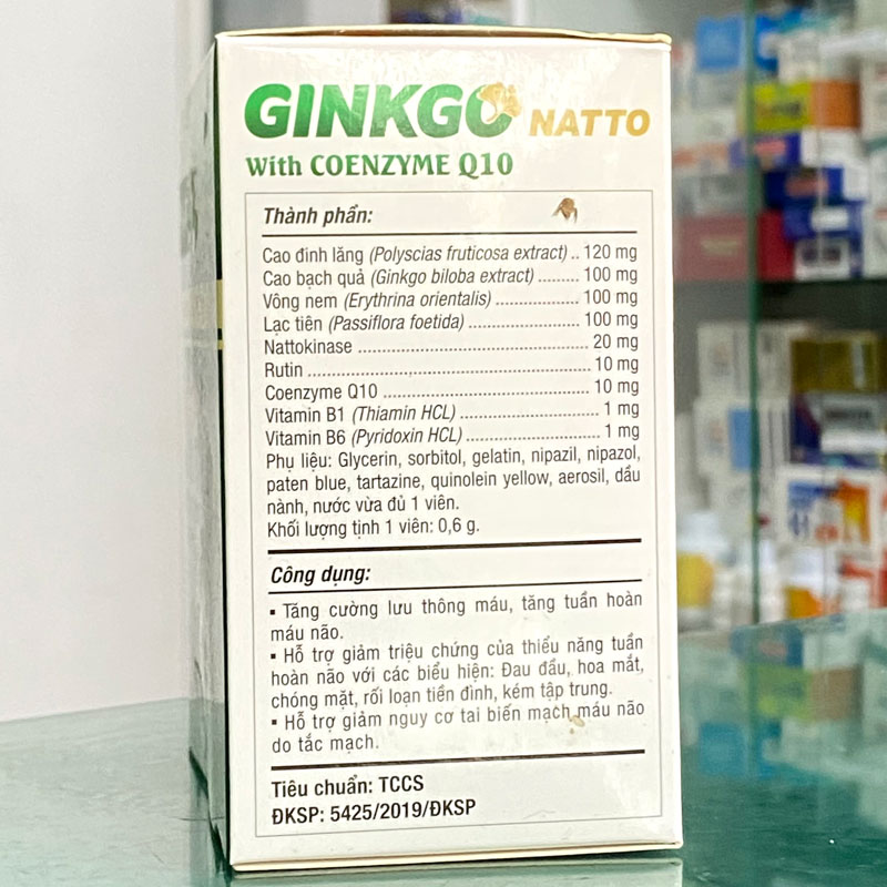 Ginkgo Natto PV Hộp 100 Viên – Viên Bổ Não Hỗ Trợ Tăng Cường Tuần Hoàn Máu Não, Lưu Thông Máu, Giảm Chóng Mặt - Ảnh 5