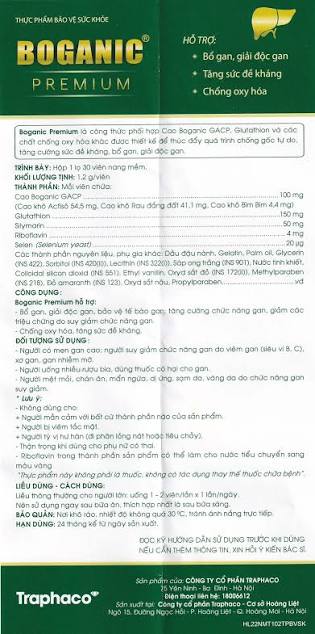 Viên Uống Bổ Gan Boganic Premium Traphaco (Hộp 30 Viên) – Giải Độc Gan, Hạ Men Gan, Chống Lão Hóa - Ảnh 4
