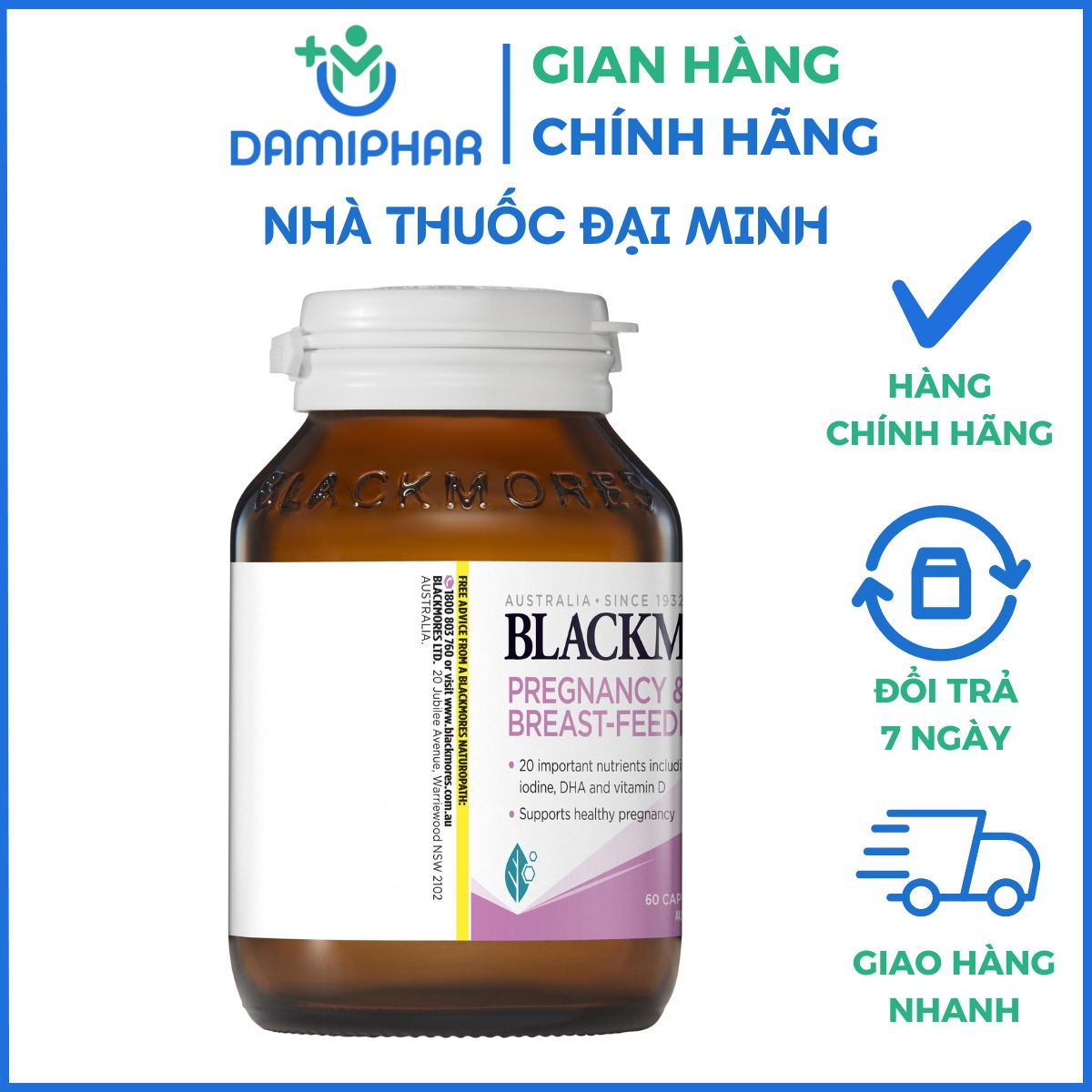 Bổ Bầu Blackmores Pregnancy and Breast-Feeding Gold Hộp 60 Viên - Ảnh 5