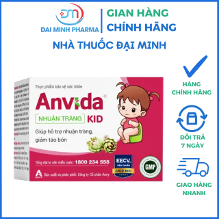 Anvida Nhuận Tràng KID (Hộp 20 Ống) – Giảm Táo Bón & Nhuận Tràng Cho Trẻ