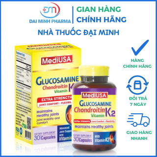Dưỡng Khớp MediUSA GLUCOSAMINE CHONDROITIN VITAMIN K2 Hộp 30 viên - Nuôi dưỡng xương, sụn, khớp