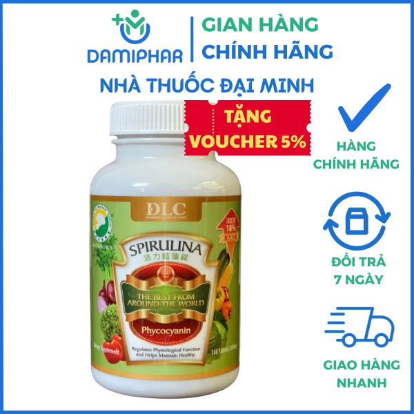 Tảo Xoắn DLC Spirulina Lọ 150 Viên - Giúp Bổ Máu, Thải Độc, Giúp Ngủ Ngon, Giảm Stress, Phục Hồi Sức Khỏe, Chống Lão Hóa Và Làm Đẹp Da - Ảnh 9