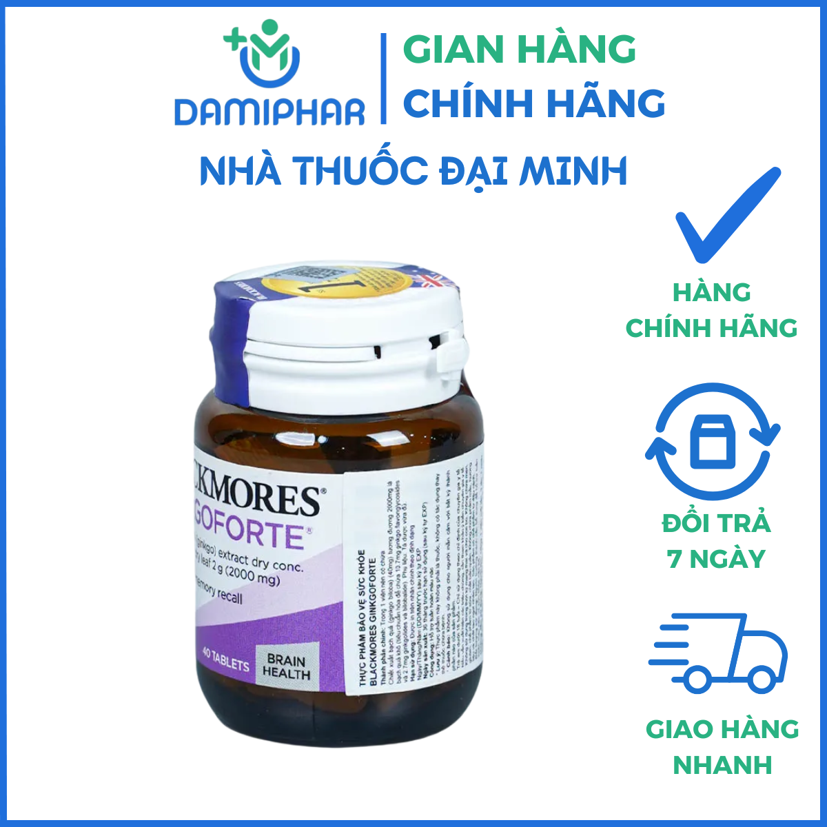 Viên uống Blackmores Ginkgoforte Hộp 40 viên - Giúp tăng tuần hoàn máu não, giảm tiền đình, hỗ trợ trí não, cải thiện trí nhớ - Ảnh 4