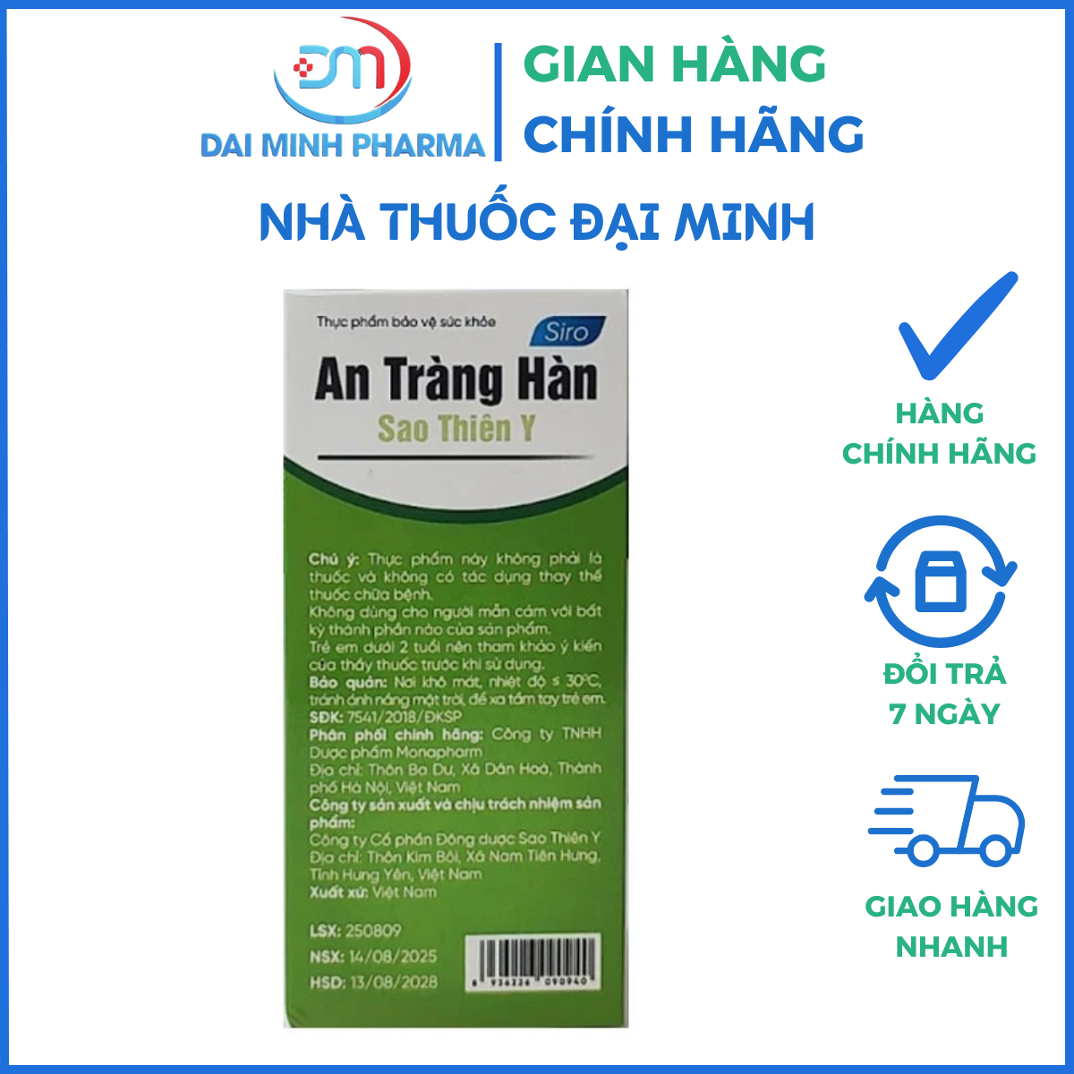Siro An Tràng Hàn Sao Thiên Y (Chai 100ml) – Bổ Tỳ Vị, Giảm Đau Bụng, Rối Loạn Tiêu Hóa - Ảnh 2