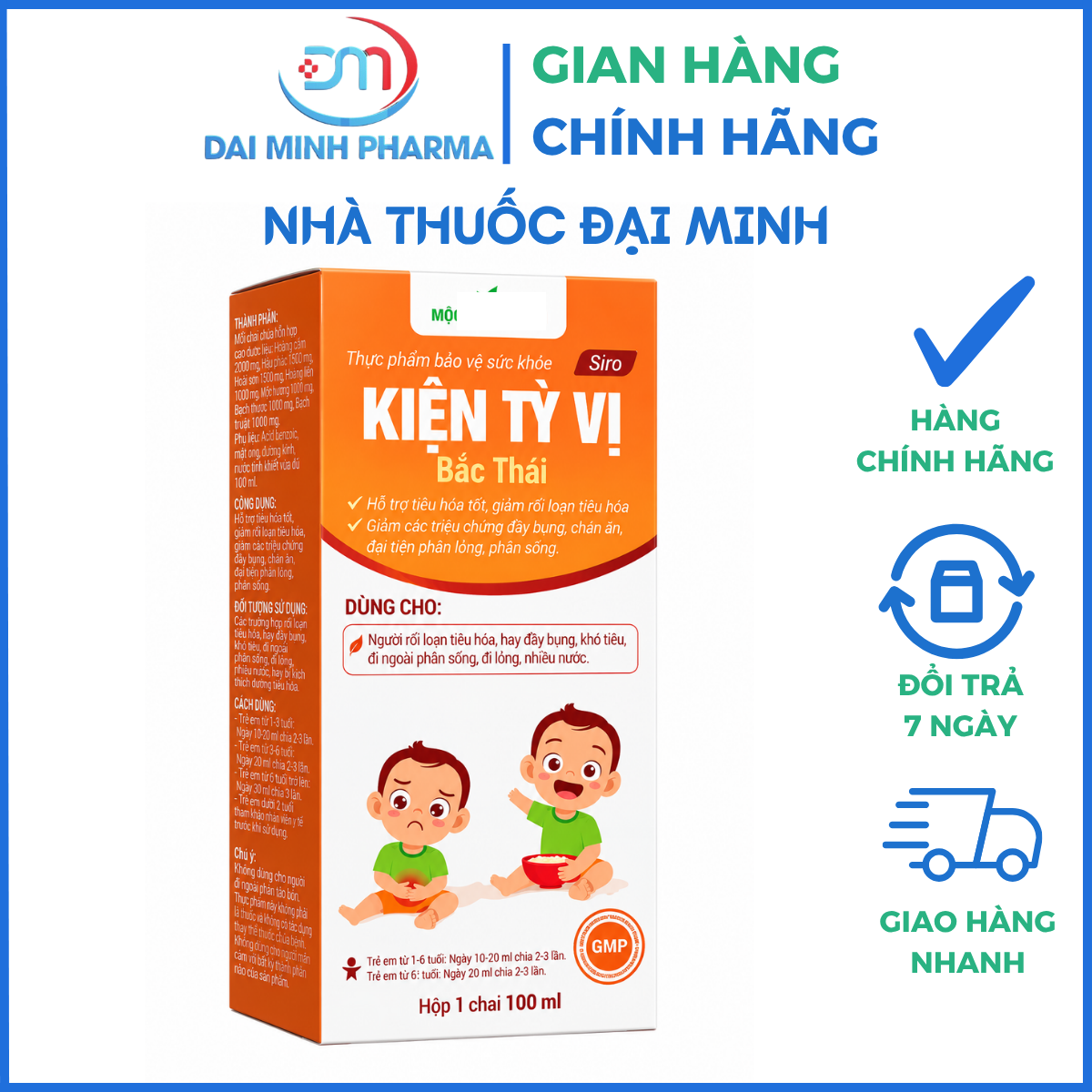 Siro Kiện Tỳ Vị Bắc Thái (Chai 100ml) – Hỗ Trợ Tiêu Hóa, Giảm Đầy Bụng & Đi Ngoài Phân Sống - Ảnh 3