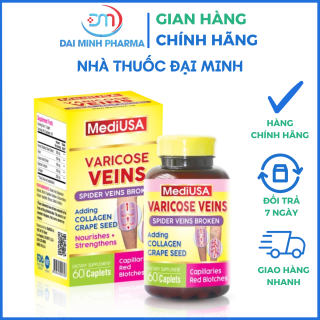 MediUSA Varicose Veins (60 Viên) – Hỗ Trợ Giảm Suy Giãn Tĩnh Mạch Chân