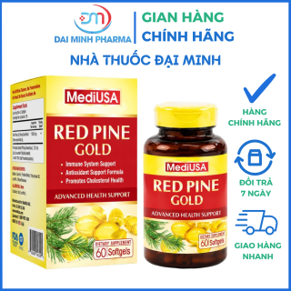 Viên Tinh Dầu Thông Đỏ MediUSA Red Pine Gold – Giảm Mỡ Máu, Bảo Vệ Tim Mạch & Tăng Đề Kháng