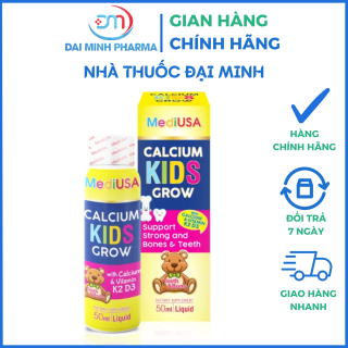 MediUSA Calcium Kids Grow (50ml) – Siro Tăng Chiều Cao & Chắc Khỏe Xương Răng