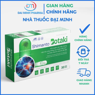 Bổ Não Shimanto Botaki (Hộp 30 Viên) – Bổ Sung Ginkgo Biloba, Vitamin Nhóm B Giúp Giảm Căng Thẳng, Mệt Mỏi, Suy Nhược Thần Kinh