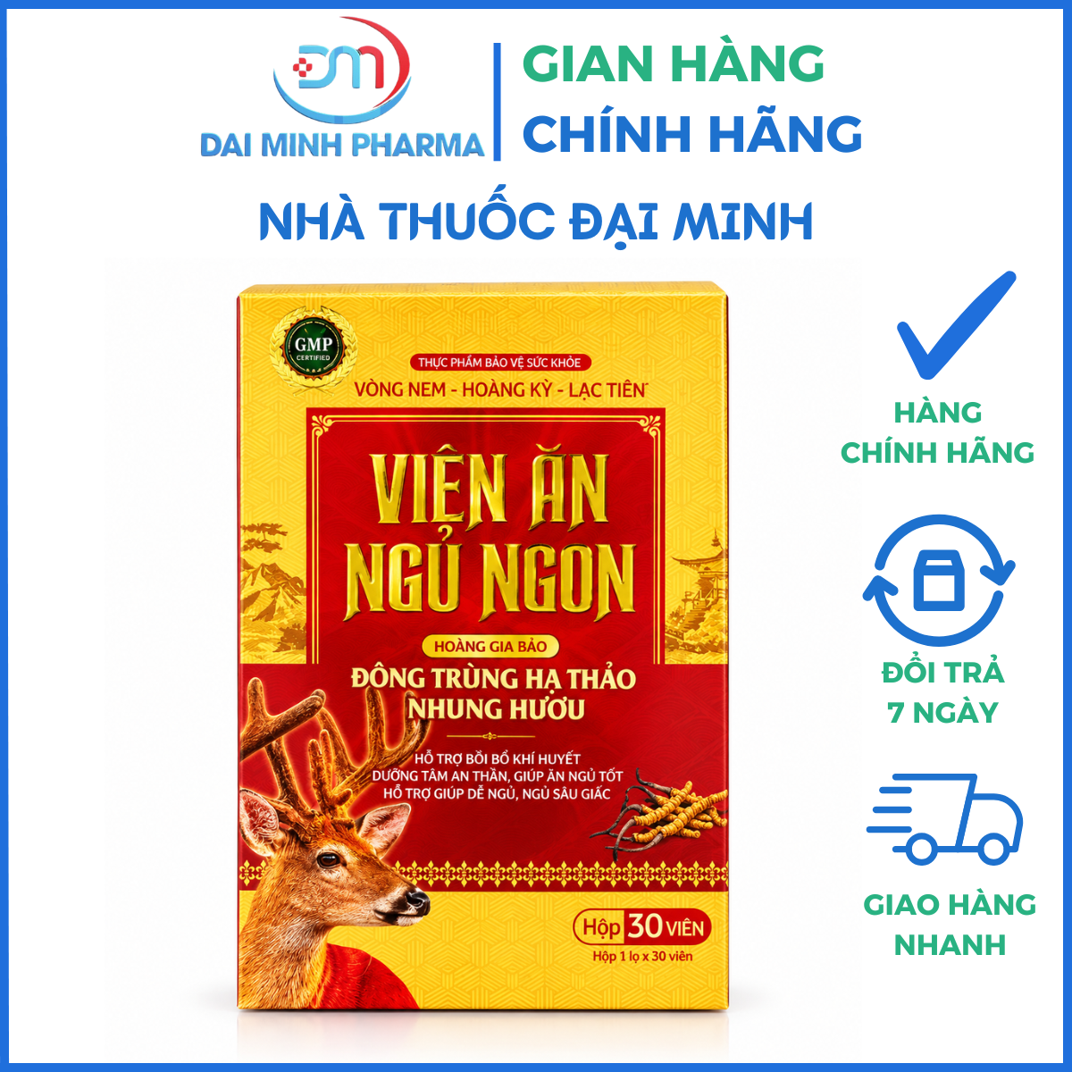 Viên Ăn Ngủ Ngon Hoàng Gia Bảo (Lọ 30 Viên) – Bồi Bổ Khí Huyết, Dưỡng Tâm An Thần, Giúp Ăn Ngon & Ngủ Sâu Giấc