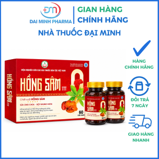 Viên Bổ Hồng Sâm VTV (Hộp 60 Viên) – Tăng Cường Sức Đề Kháng, Bồi Bổ Thể Trạng, Giúp Ăn Ngon Ngủ Ngon
