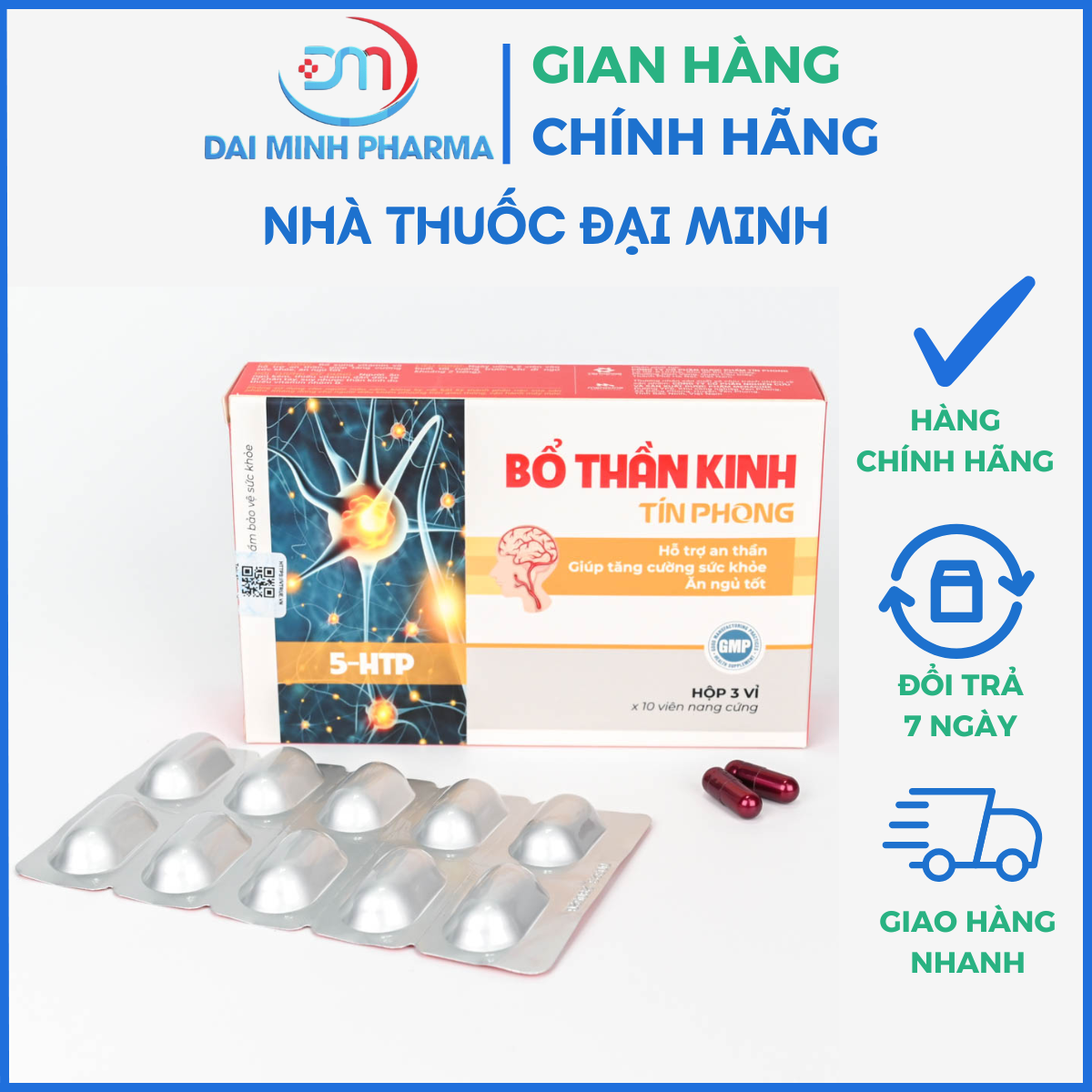 Bổ Thần Kinh Tín Phong (Hộp 30 Viên) – An Thần, Giúp Ăn Ngủ Tốt & Giảm Tê Bì Tay Chân - Ảnh 2