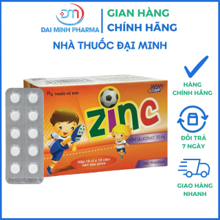Thuốc Zinc 70mg DHG Pharma (Hộp 100 Viên) – Phòng Ngừa & Điều Trị Thiếu Kẽm, Tăng Cường Miễn Dịch
