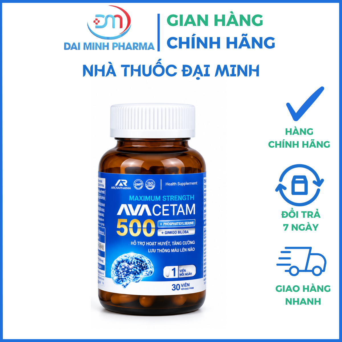 Hoạt Huyết Avacetam 500 (Hộp 30 Viên) – Tăng Tuần Hoàn Máu Brain, Giảm Rối Loạn Tiền Đình - Ảnh 2