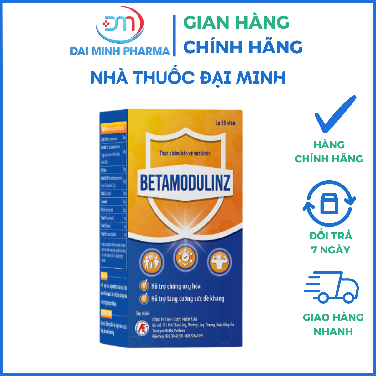 Viên Uống BetamodulinZ (Hộp 30 Viên) – Tăng Cường Đề Kháng, Chống Oxy Hóa & Phục Hồi Thể Trạng - Ảnh 3