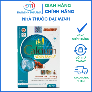 Calcium Aqua Family Hộp 30 Viên – Canxi Tảo Biển Aquamin F, Vitamin D3 & K2 MK7 – Hỗ Trợ Xương Chắc Khỏe
