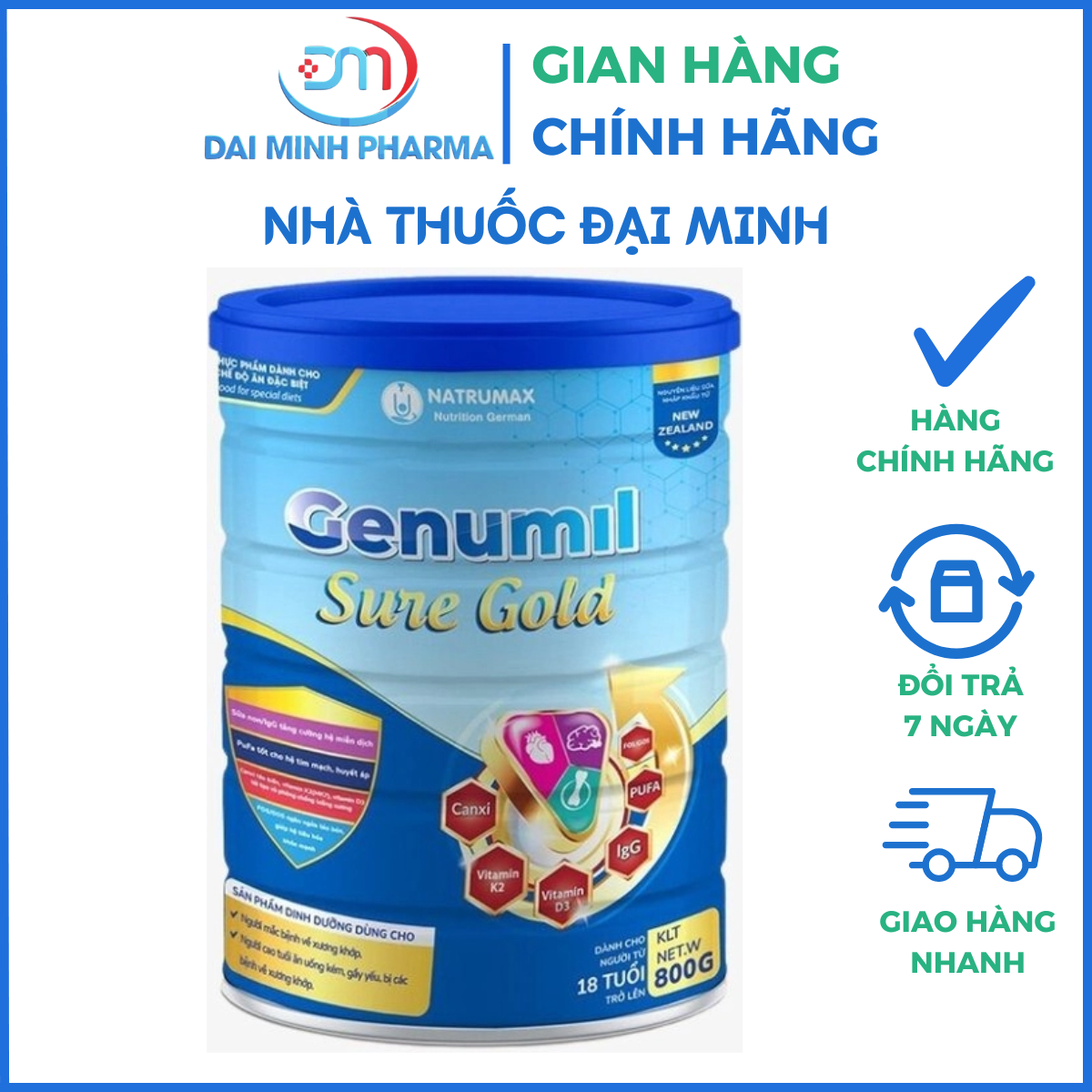 Sữa Dinh Dưỡng Natrumax Genumil Sure Gold – Bổ Tim Mạch, Chắc Xương Khớp & Tăng Đề Kháng