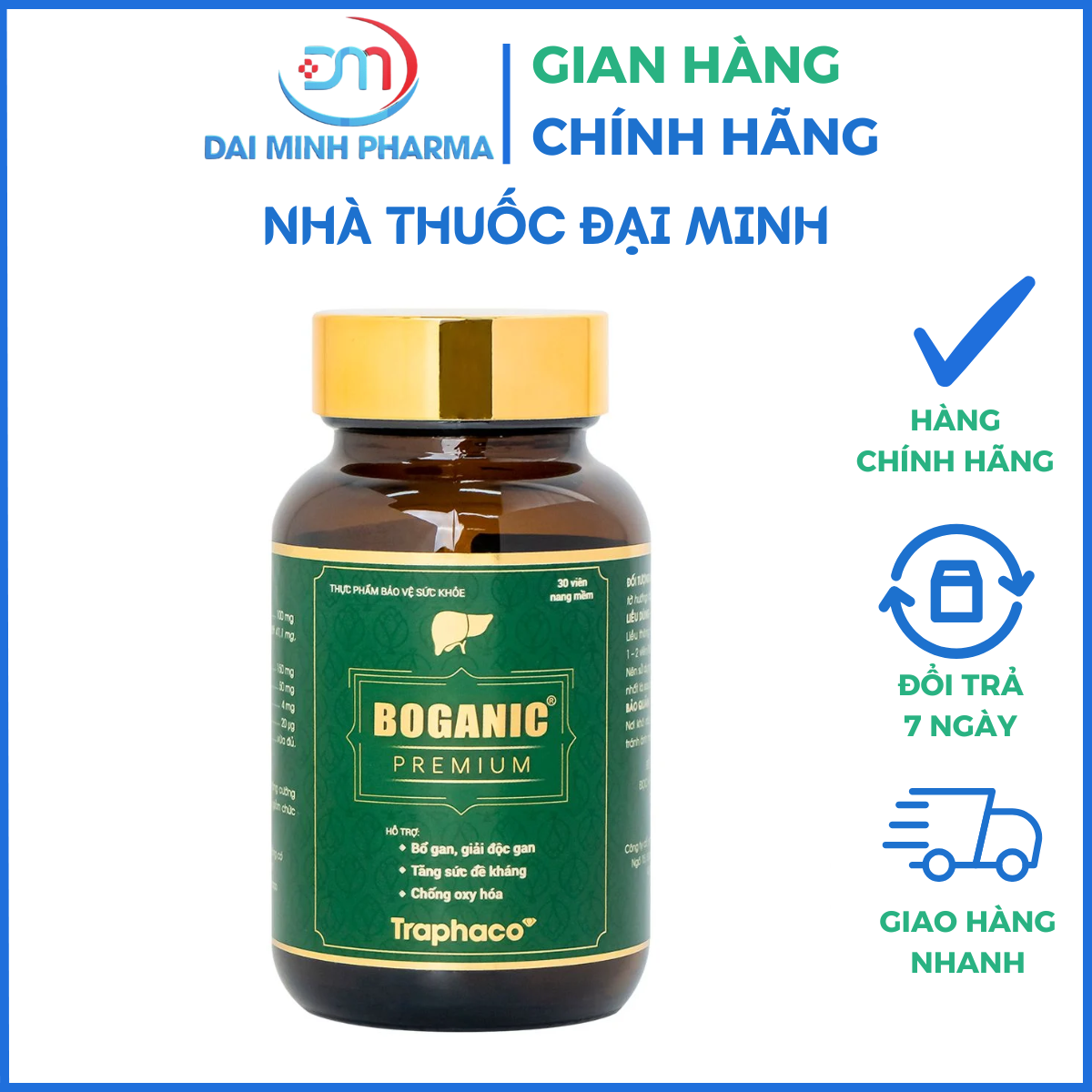 Viên Uống Bổ Gan Boganic Premium Traphaco (Hộp 30 Viên) – Giải Độc Gan, Hạ Men Gan, Chống Lão Hóa - Ảnh 2